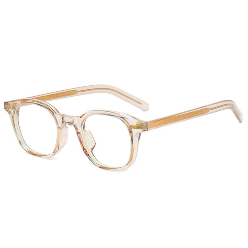 New stylish TR90 square eyewear frames—metallic square glasses with a minimalist, European-American design, offering blue-light protection for both men and women.