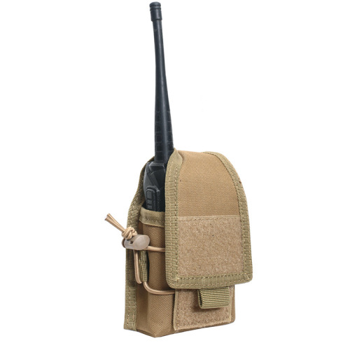 Outdoor tactical walkie-talkie bag, multifunctional Velcro walkie-talkie cover, military fan Molle system hanging bag