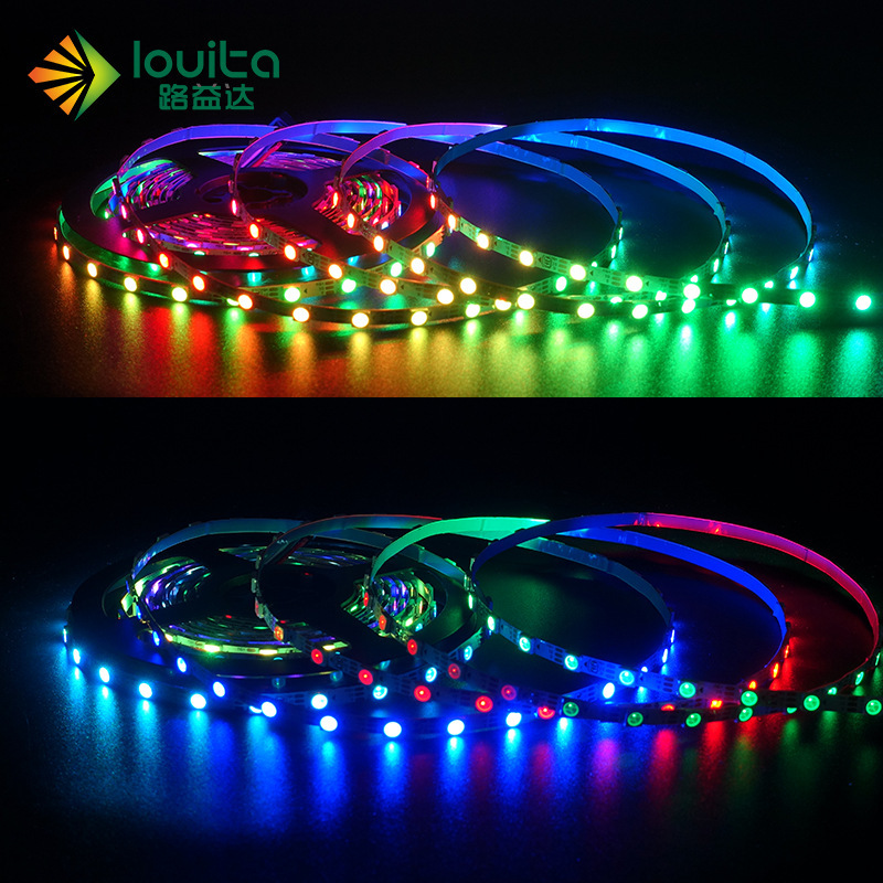 5vイリュージョンライトテープws2812b内蔵ic 30ランプ60ランプ5mmプログラマブル5050フルカラーledストリップ卸売|undefined