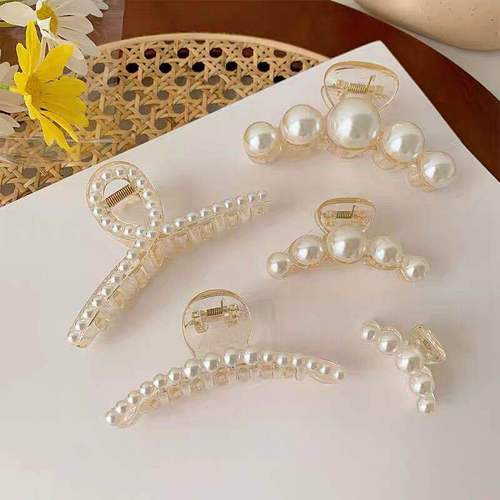 Korean ins pearl hairpin for women on the back of the head, large Internet celebrity hair clip, hair clip, hairpin top clip, headwear