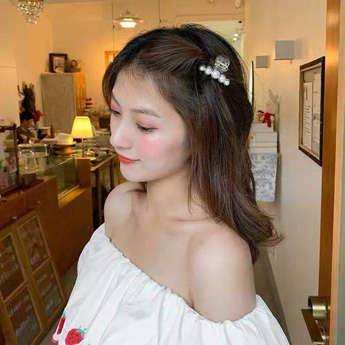 Korean ins pearl hairpin for women on the back of the head, large Internet celebrity hair clip, hair clip, hairpin top clip, headwear