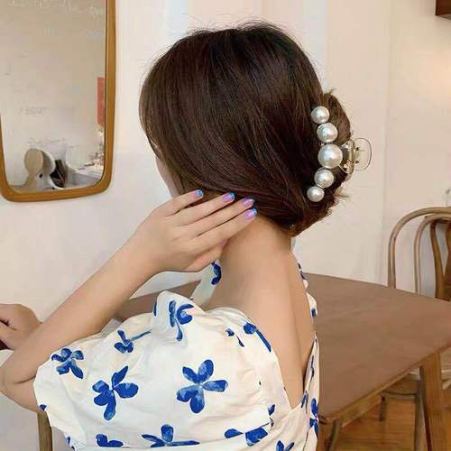 Korean ins pearl hairpin for women on the back of the head, large Internet celebrity hair clip, hair clip, hairpin top clip, headwear