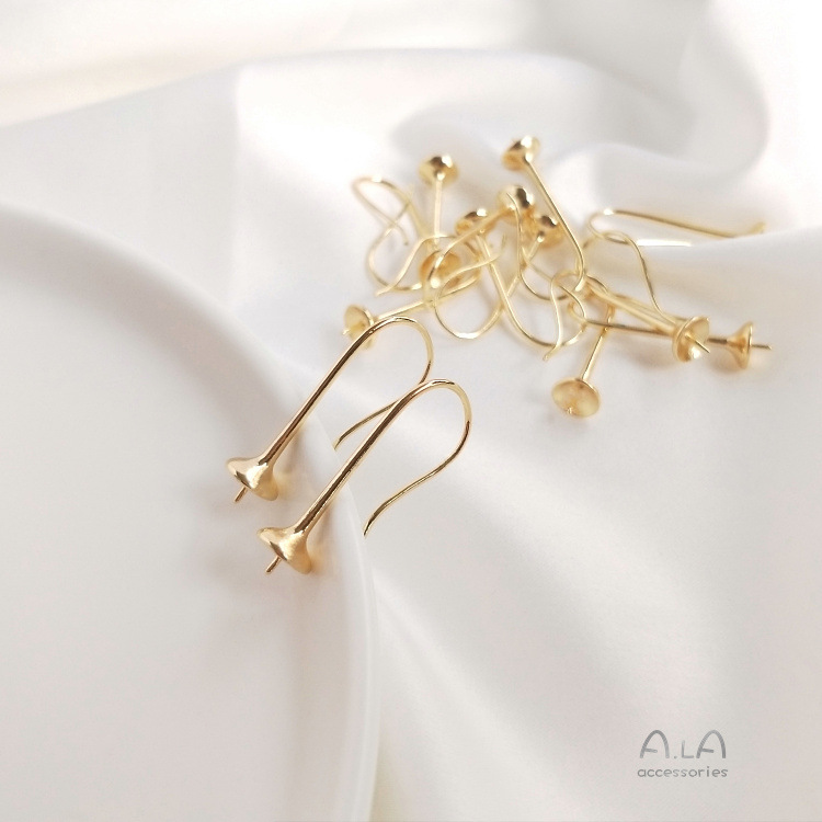 14K bag gold horn long ear hook one to 2 to 2