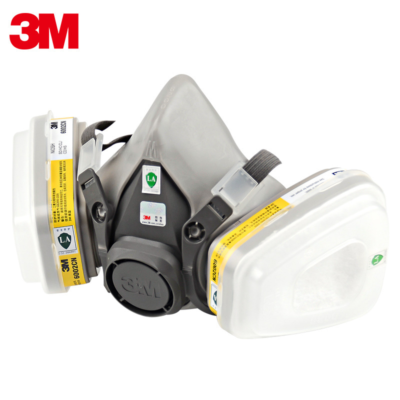 3M6200 con 6002 máscara de gas de laboratorio químico de gas ácido máscara de gas para pintar