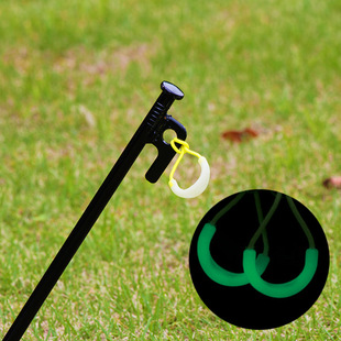 Outdoor camping rope hanging tent nail pull rope luminous rope buckle fluorescent warning rope camping picnic fishing accessories handle