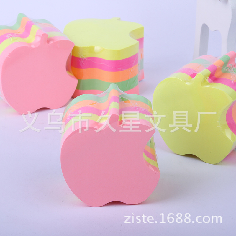 the republic of korea originality Notes Apple modelling fluorescence Special-shaped Cartoon lovely Sticky N stickers can be customized Logo