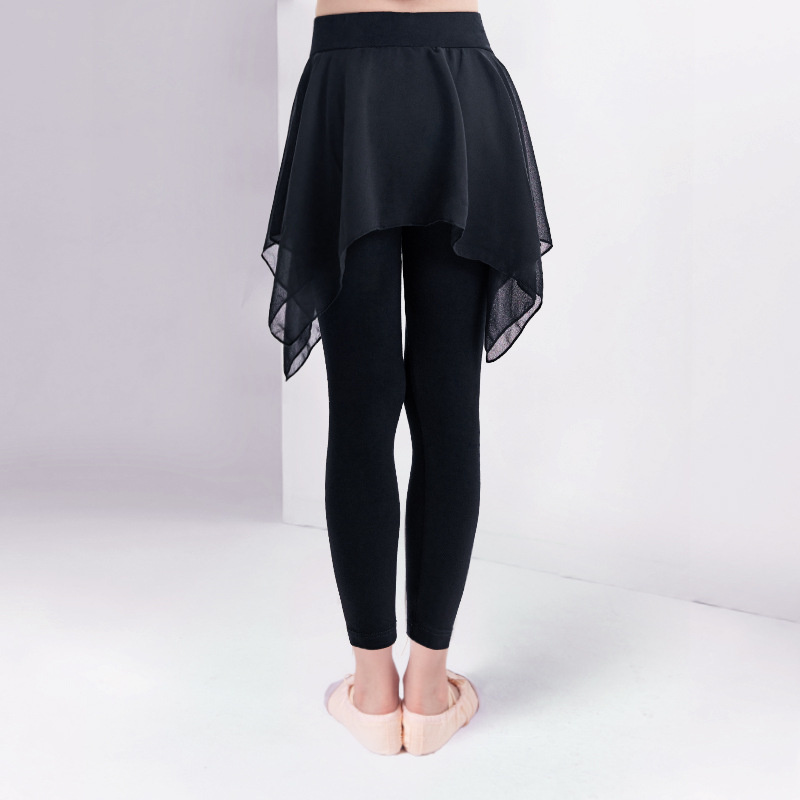 Danza DE LOS NIÑOS Pantalones práctica gasa culottes niñas primavera Delgado Latino danza recortada negro yoga Leggings