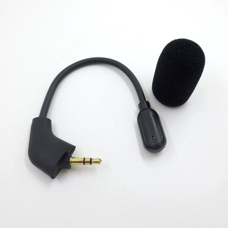 Detachable microphone (HyperX Cloud II) — flexible noise‑canceling replacement, ~15 cm