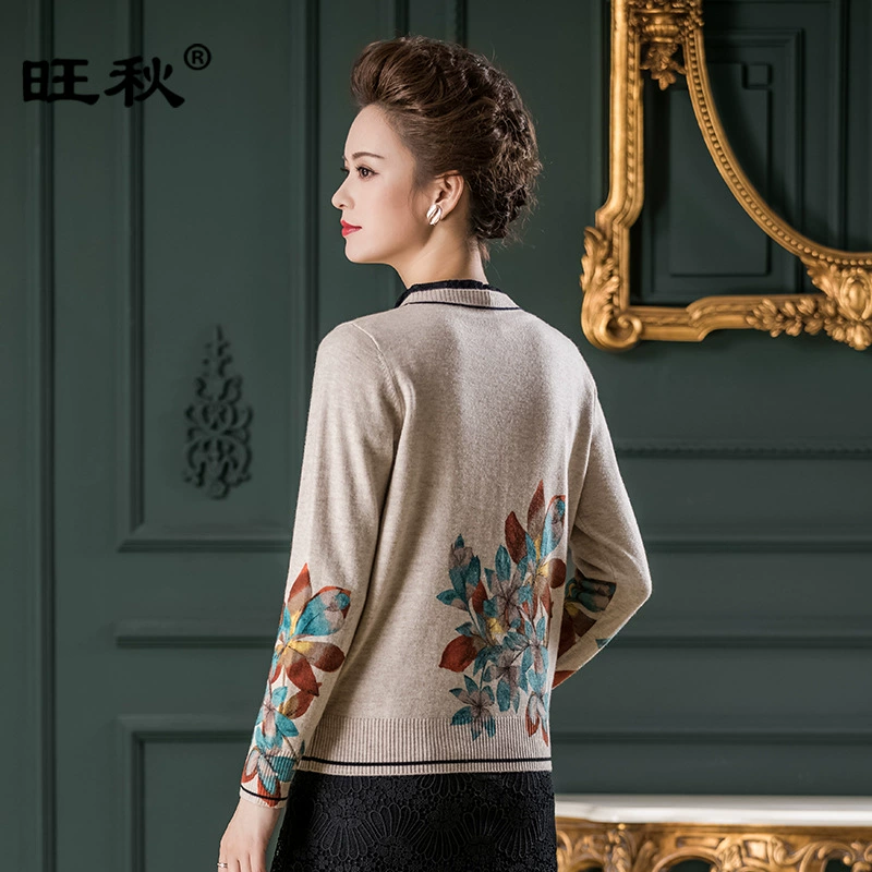 Вязаный свитер, куртка, Woolen кардиган, длинный рукав, круглый ворот