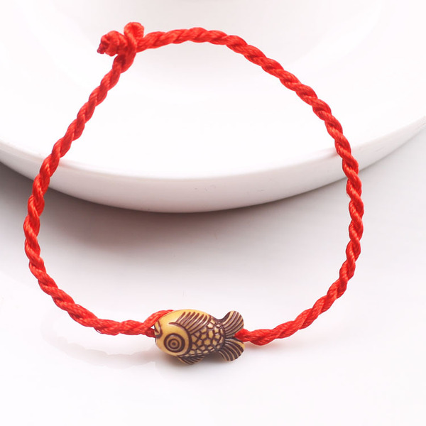 children's woven red rope bracelet handmade