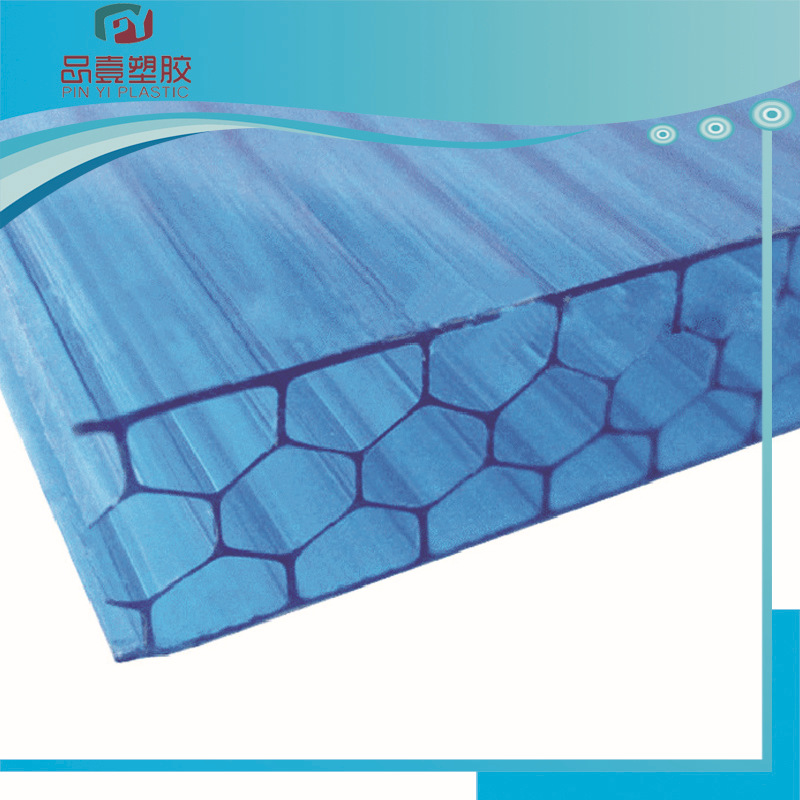 厂家加工光扩散透明蓝色pc阳光板灯箱广告装饰半透明耐力板新材料