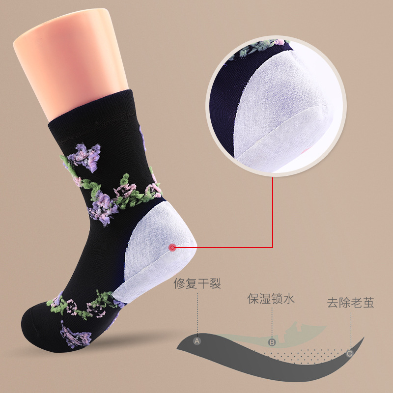 Xingnan autumn and winter mid-calf anti-cracking mother socks combed cotton casual cotton socks heel cloth anti-cracking factory wholesale
