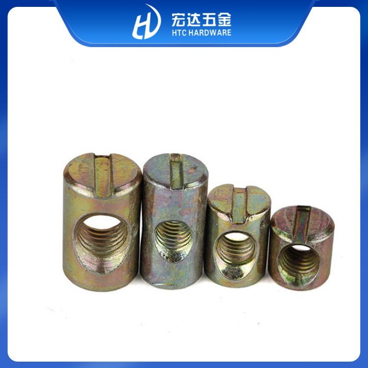 厂家直销锤子螺母 一字横孔预埋圆柱锤仔螺母十字合金锤仔