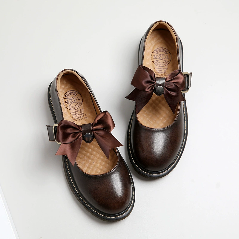 6061 Маленькая кожаная обувь в японском стиле, Женская обувь в стиле ретро в студенческом стиле с круглым носком, мягкая женская обувь в стиле Мори для девочек, простая Студенческая Униформа JK