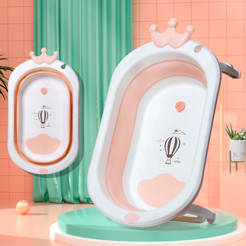 bañera plegable para bebés grande bañera plegable para bebés se puede sentar y acostar bolsillo de red para bebés recién nacidos gran bañera doméstica