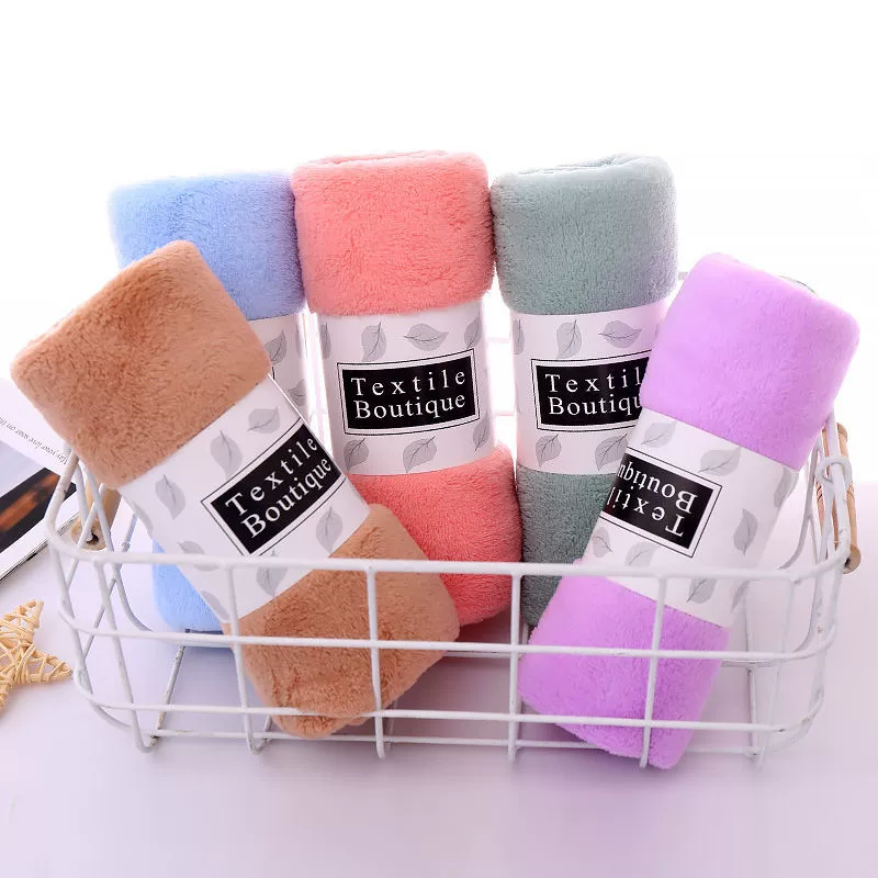 Фабрика в наличии Коралловое флисовое полотенце простое впитывающее полотенце для лица компания социального обеспечения Подарочное полотенце оптом