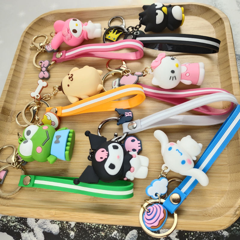 PVC de dibujos animados Sanliou rana KT gato muñeca llavero linda pareja bolso colgante pequeño regalo creativo