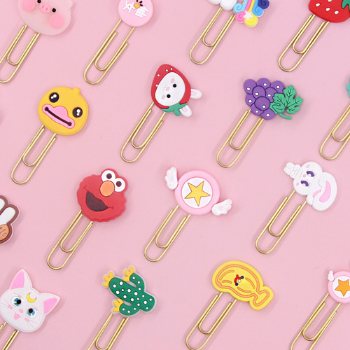 Korean ins cartoon avocado paper clip bookmark cute girl heart binding pin office paper clip paper clip