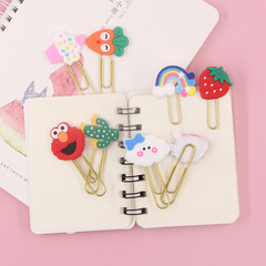 Korean ins cartoon avocado paper clip bookmark cute girl heart binding pin office paper clip paper clip