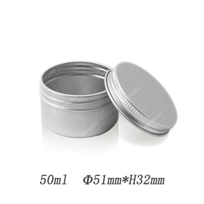 膏霜铝盒现货 50ml化妆品唇膏茶叶铝盒 51*32mm饰品收纳铝罐