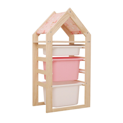 Children's toy storage rack, kindergarten multi-layer storage cabinet, solid wood household item rack, organization and classification storage rack
