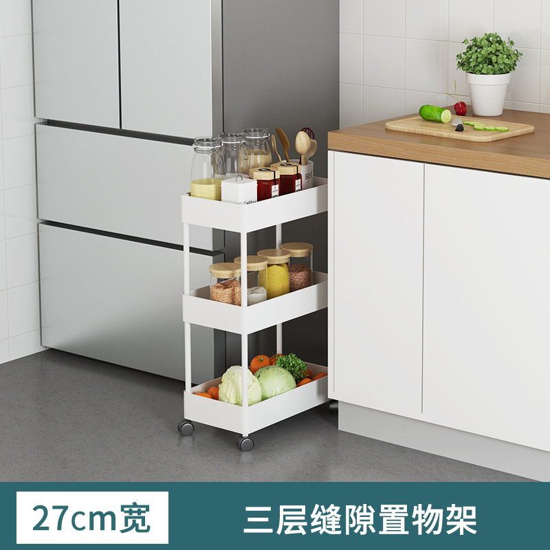 Estante de almacenamiento de espacio estrecho de cocina estante de artículos diversos del piso del baño refrigerador organizador de la esquina Carro de almacenamiento de múltiples capas