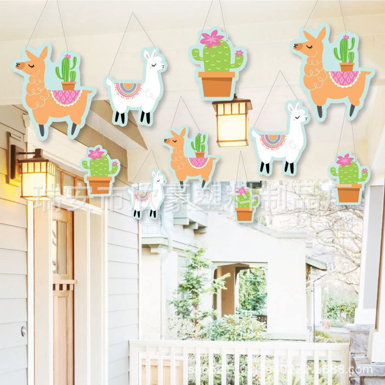 亚马逊爆款墨西哥嘉年华主题派对装饰仙人掌拉旗插件道具选挂饰牌