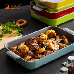 Large double-eared pickled fish boiled fish soup basin dish commercial melamine tableware imitation porcelain square crayfish dry pot dish