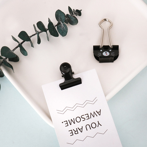 New long tail bill holder swallow tail phoenix tail clip mini metal black small bill holder office stationery factory wholesale