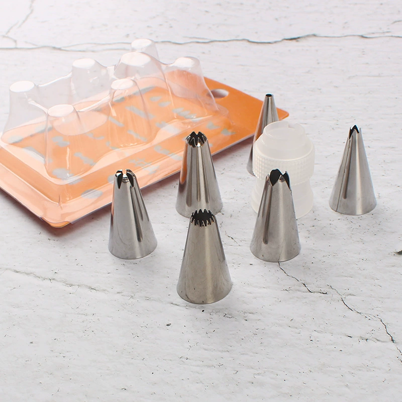 Большое количество договорного украшения торта конвертер для рта с 6 головками 7 шт. Костюм для украшения печенья инструменты для выпечки