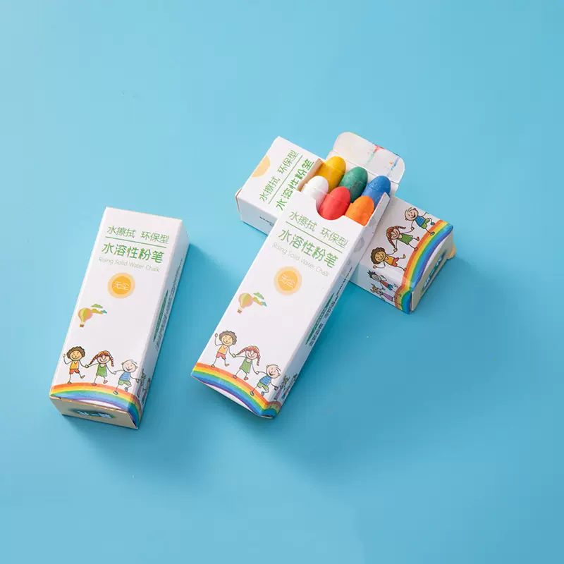厂家直销 6支装固体水溶性粉笔 儿童涂鸦水溶性无尘粉笔