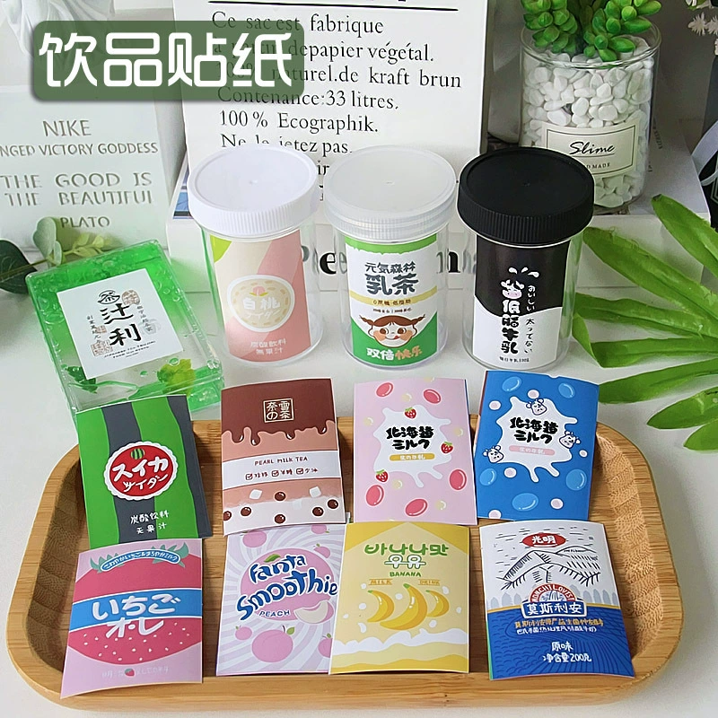 Мультфильм напиток прямоугольная слизь DIY декоративная клейкая Уплотнительная наклейка ручной счет Билли сияющая наклейка