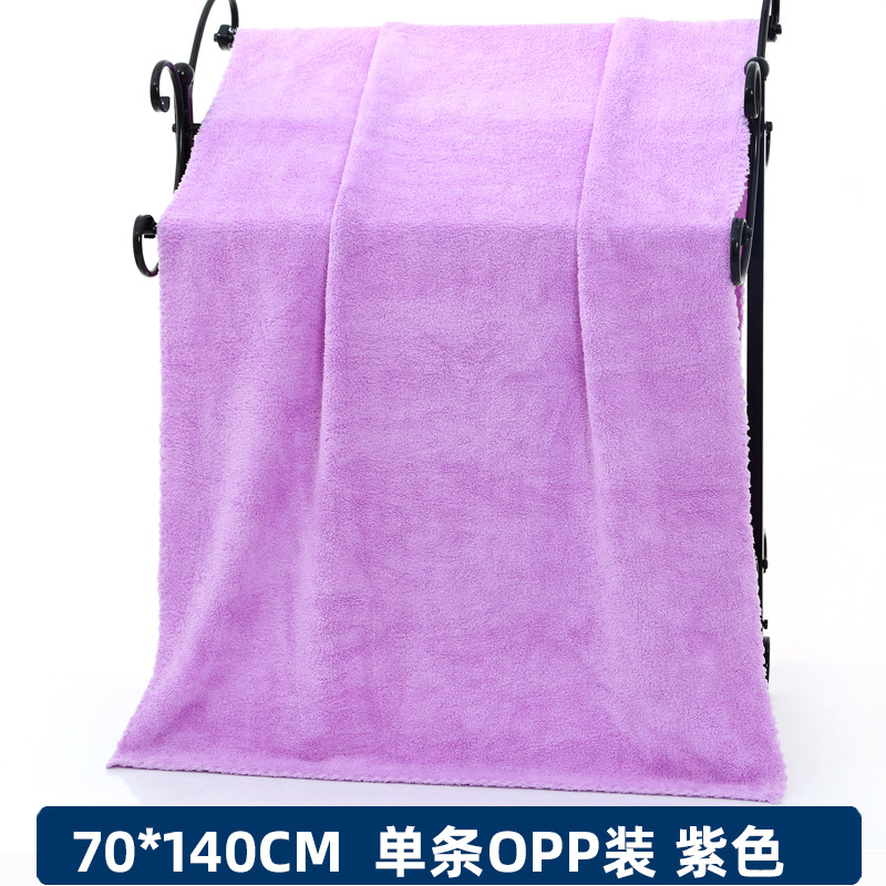 산호 양털 레이스 목욕 타올 퍼플