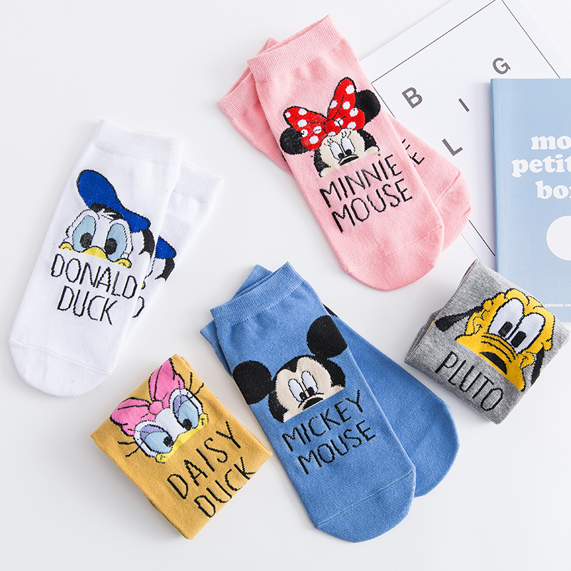 Japanese and Korean women's socks cute Mickey Mouse Donald Duck socks short socks shallow cotton thin student socks children's wholesale
