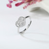 Wedding ring heart shaped, internet celebrity, silver 925 sample, micro incrustation