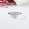 Wedding ring heart shaped, internet celebrity, silver 925 sample, micro incrustation