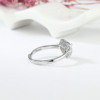 Wedding ring heart shaped, internet celebrity, silver 925 sample, micro incrustation