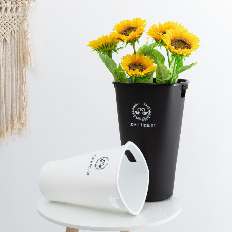 Cubo de flores de plástico ramo arreglo de flores cubo de cultivo de flores hogar de pie cubo de flores material de la tienda de flores cubo de cultivo de flores grande