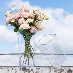 Pressure-resistant anti-fall wake-up bucket indoor decoration fresh flowers potting flower bucket flower shop wholesale acrylic transparent flower pot