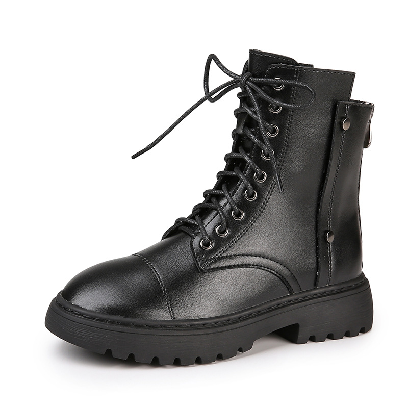 Women's British Style Ankle Boots With Thick Sole For Summer_voghion.com