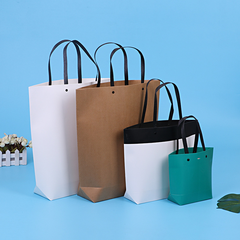 现货批发韩版简约手拎袋加厚手提袋服装店袋礼品袋购物纸袋加LOGO