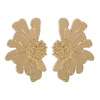 Retro metal earrings, suitable for import, European style, flowered