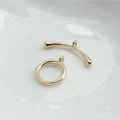 14k Cover with gold leaf parts IQ Buckle bracelet OT Buckle 12mm Arc joint diy Jewelry