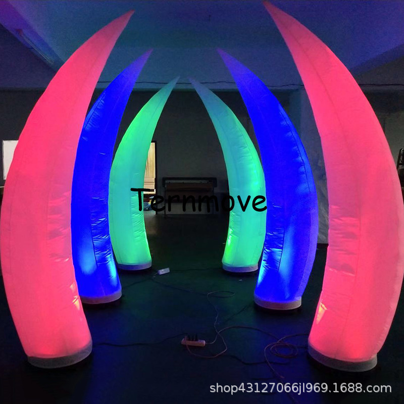 发光充气灯柱 灯光气模充气月牙弯锥酒吧装饰美陈路引LED灯光路引