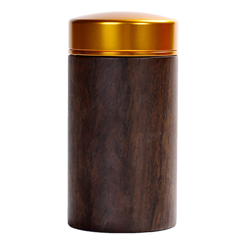 Ebony solid wood tea can, enlarged aluminum liner, sealed storage can, premium high-end tea packaging box, logo advertising