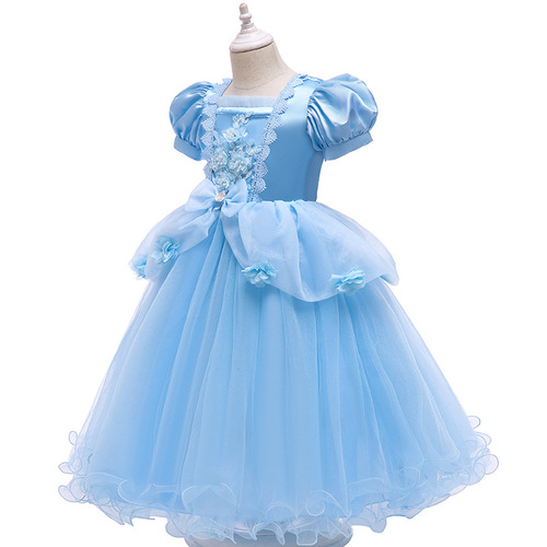  Cinderella Summer Short-Sleeve Princess Children's Dress Export Children's Wear Girls' Formal Dress Girl Dress Dress