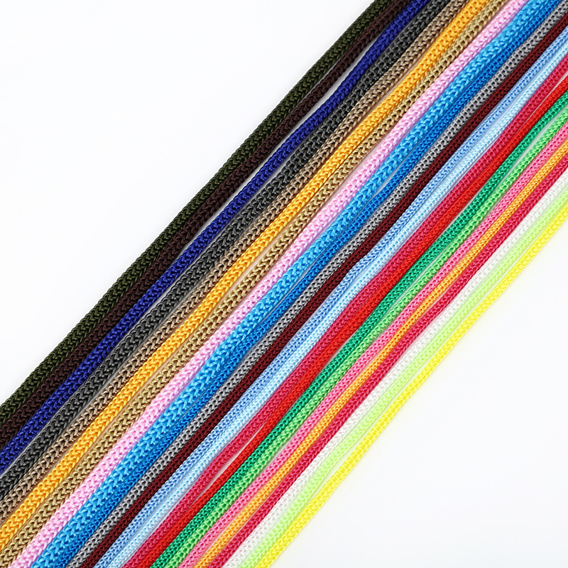 Manufacturer pp rope white black drawstring polypropylene rope four-pin rope hollow drawstring portable rope color woven nylon rope