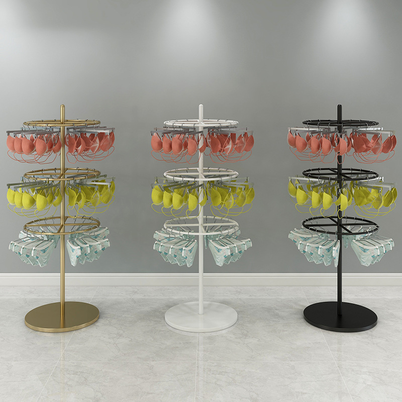 回転下着展示棚床置き式下着店半ズボンブラジャー下着ブラジャー棚中島円形靴下棚