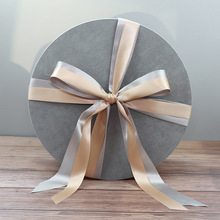 30cm超大圆形礼盒绒布礼品包装婚庆伴手礼宾客送礼生节日开业商务