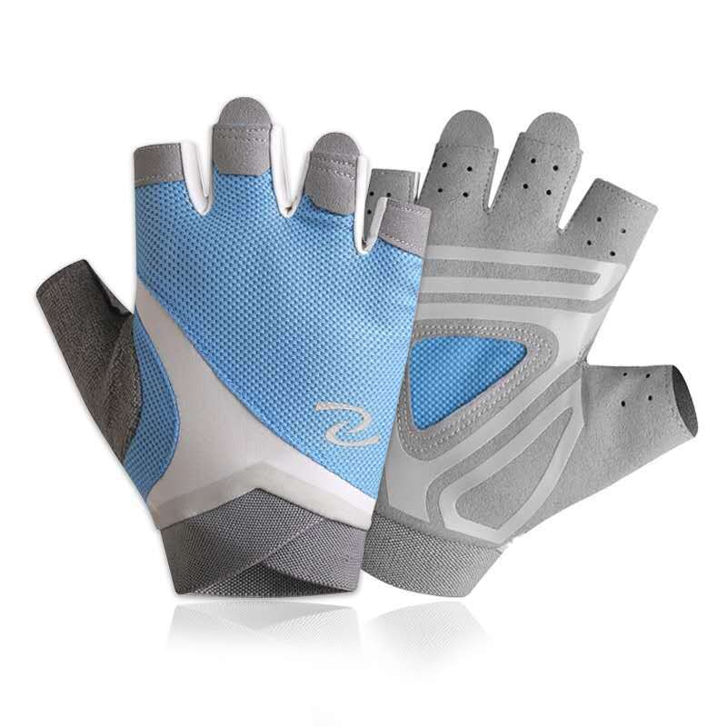 Hombres y mujeres guantes de fitness nueva yoga bicicleta deportes al aire libre ciclismo transpirable fino sol-prueba medio dedo guantes